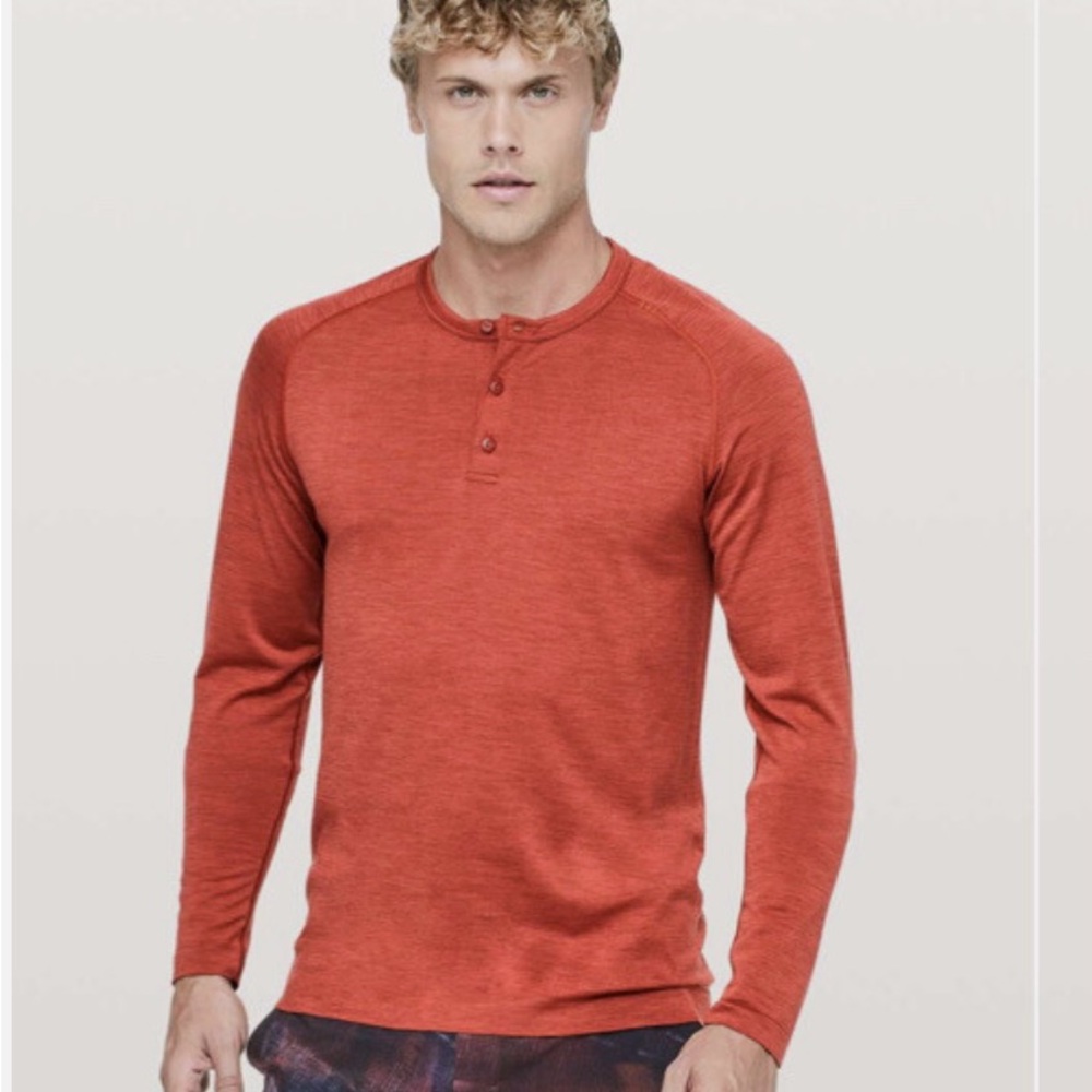 Lululemon Men's Rust Henley Tech Shirt